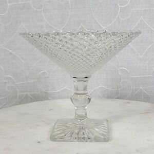 Vintage Anchor Hocking Miss America Clear Depression Glass Pedestal Compote